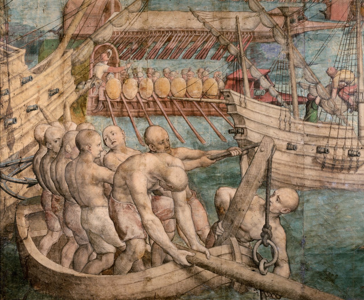 Galley slaves (detail) by Jan Cornelisz. Vermeyen