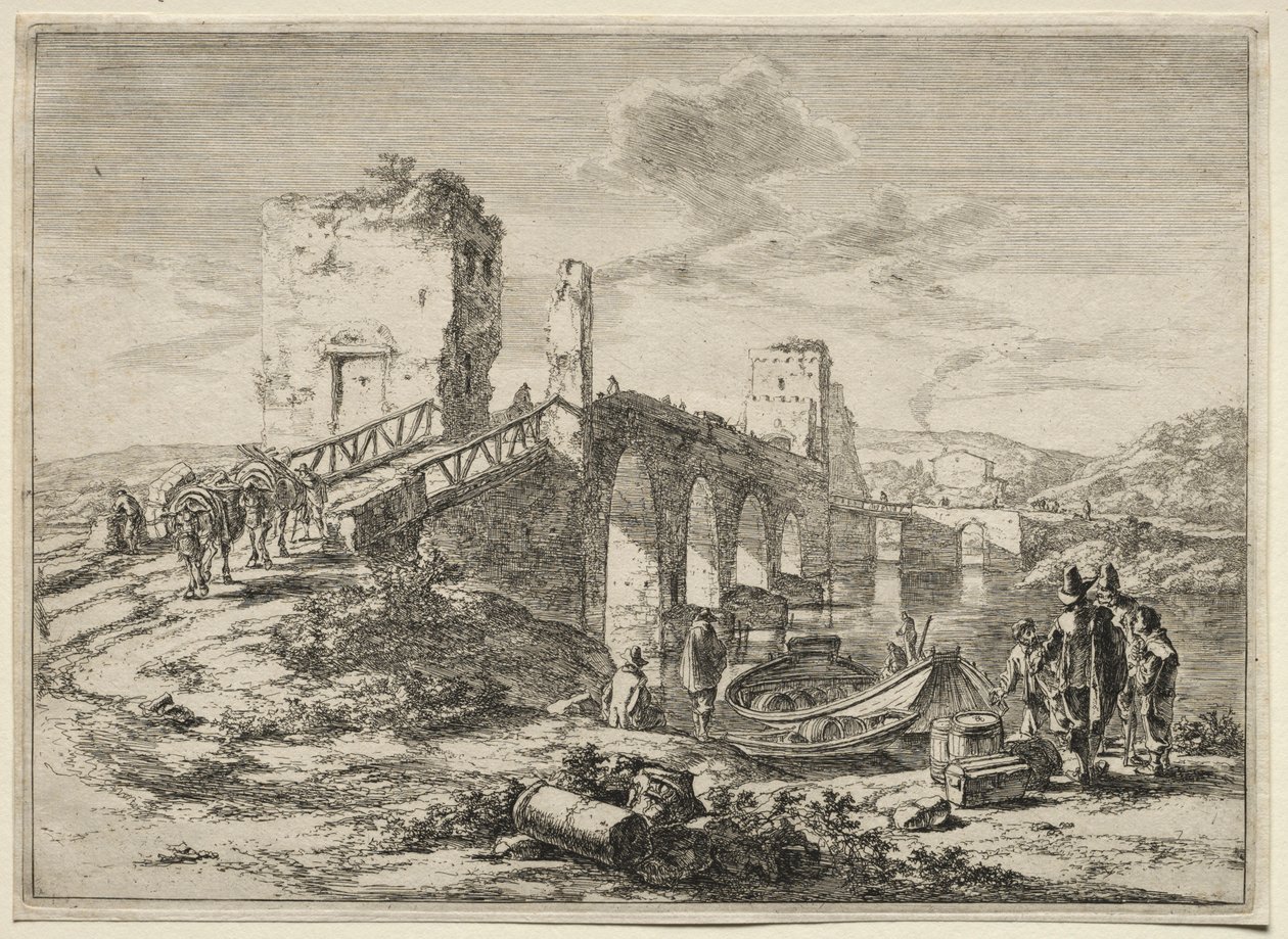 The Molle Bridge over the Tiber by Jan Dirksz Both