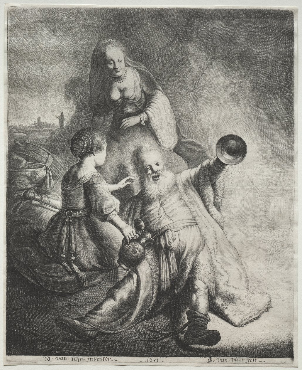 Lot and His Daughters by Jan Georg van Vliet