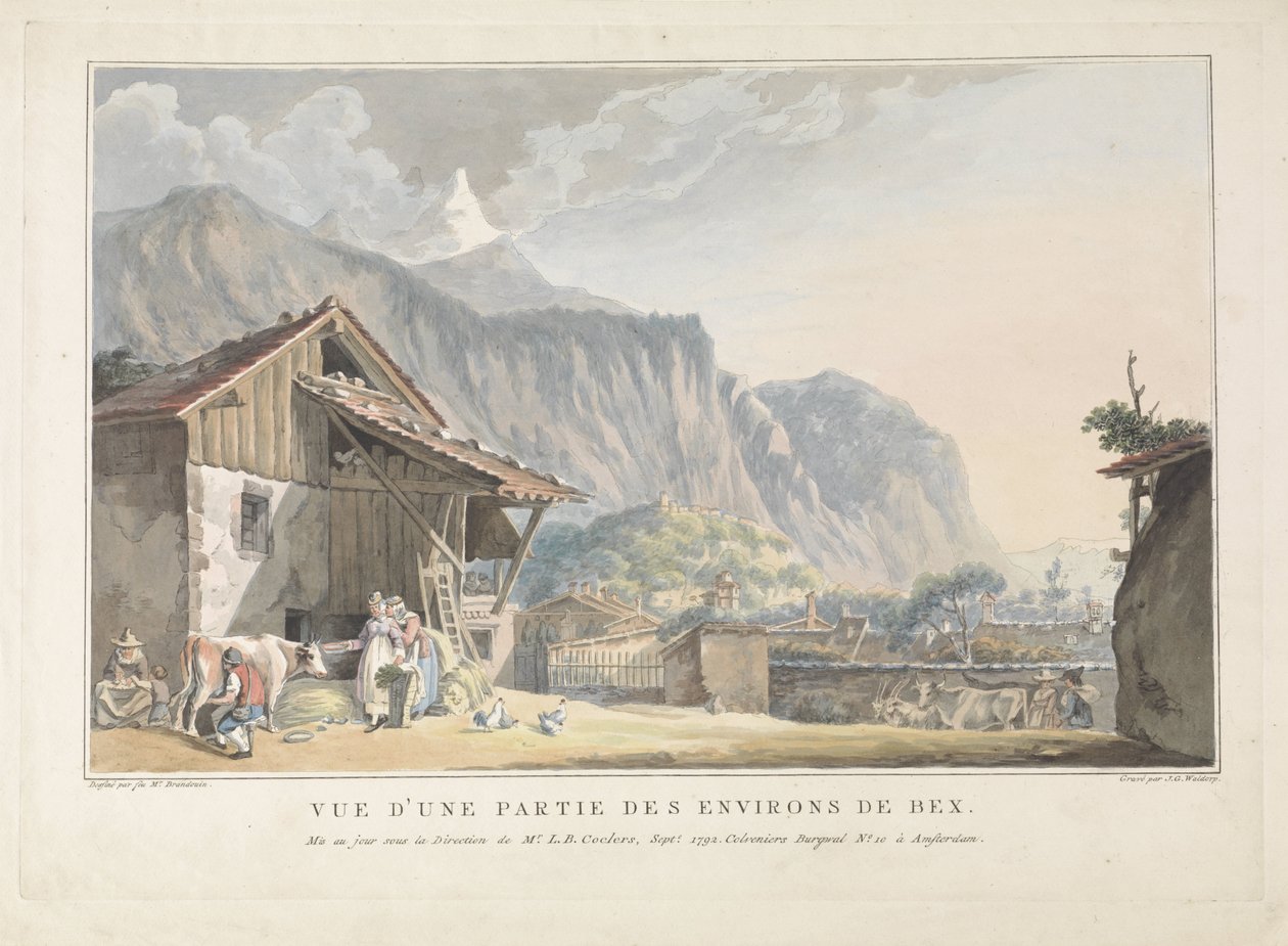 View of the Surroundings of Bex in Switzerland by Jan Gerard Waldorp