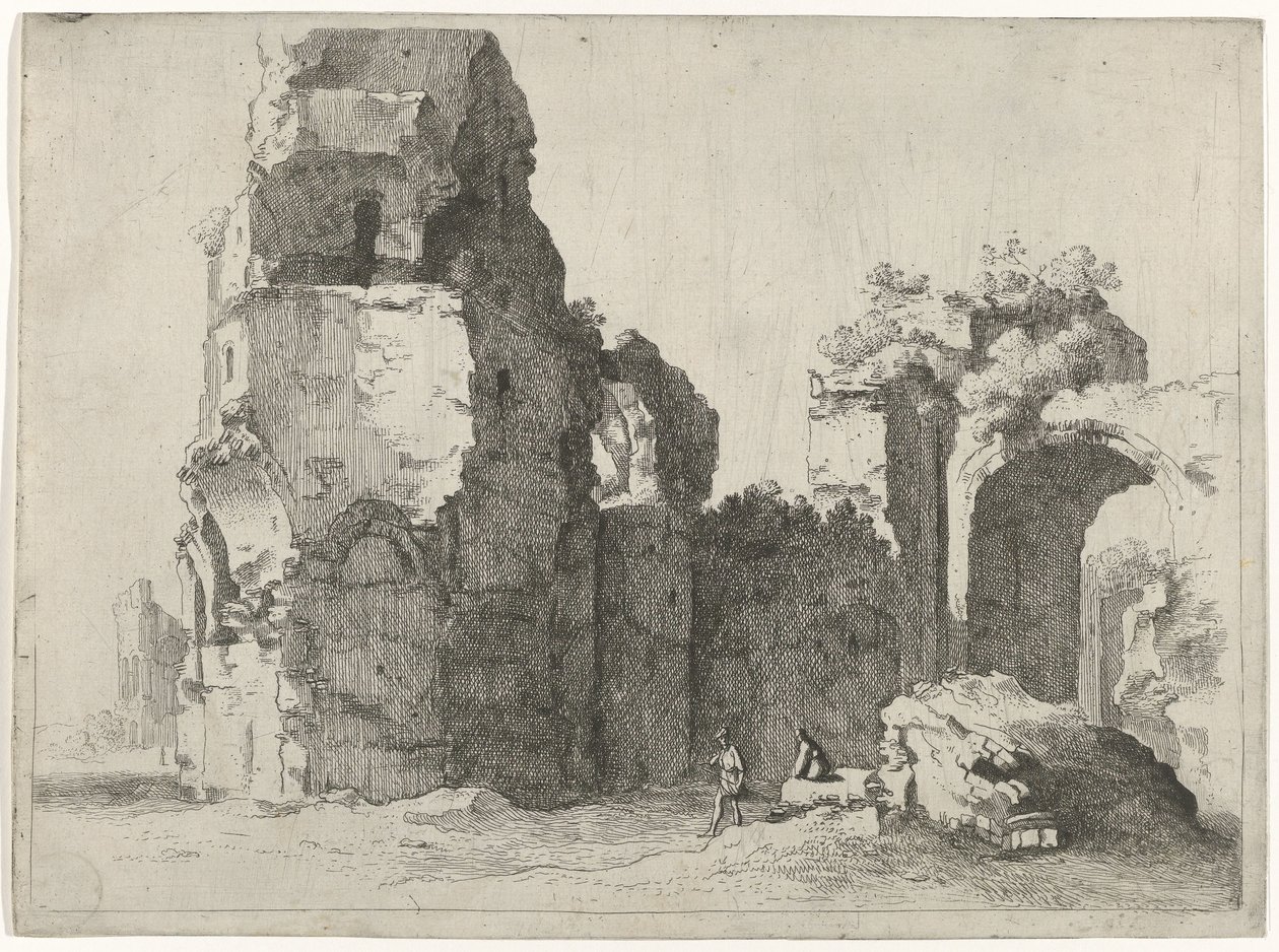 Roman Ruins with Two Figures by Jan Gerritsz. van Bronckhorst