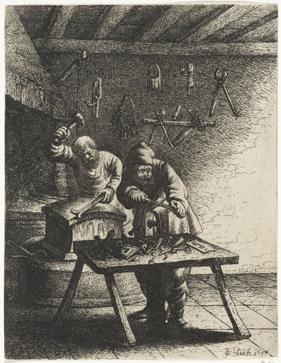 Locksmiths (Occupations) by Jan Gillisz. van Vliet