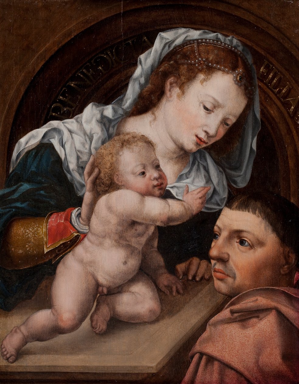Mary with Child Jesus and Donor of the Painting by Jan Gossaert