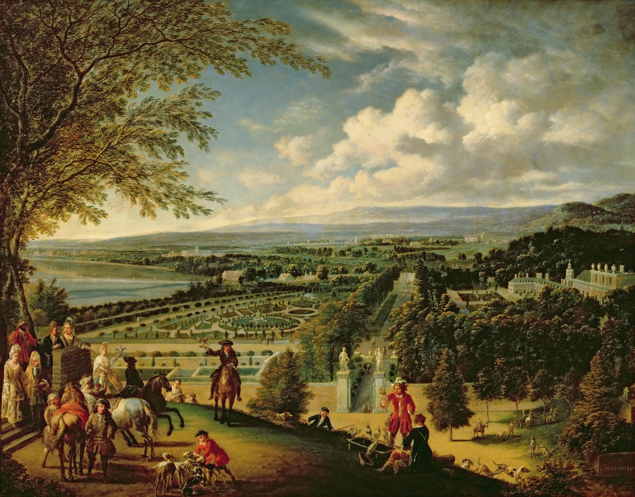 Leaving for the Hunt on the Outskirts of London by Jan Griffier