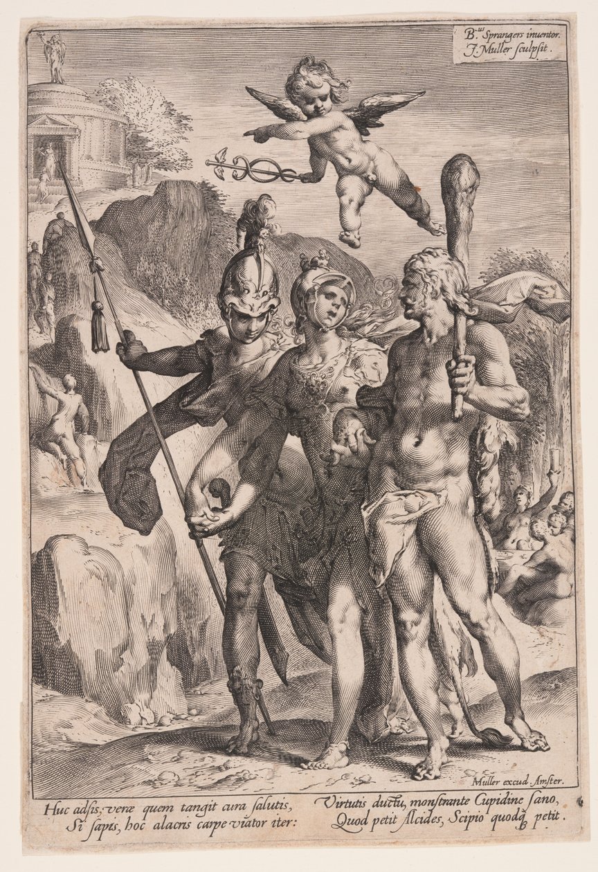Minerva and Cupid Leading Hercules and Scipio to the Path of Virtue by Jan Harmensz. Muller