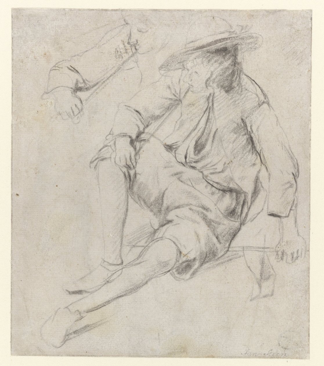 Study of a Seated Man Smoking a Pipe by Jan Havicksz. Steen