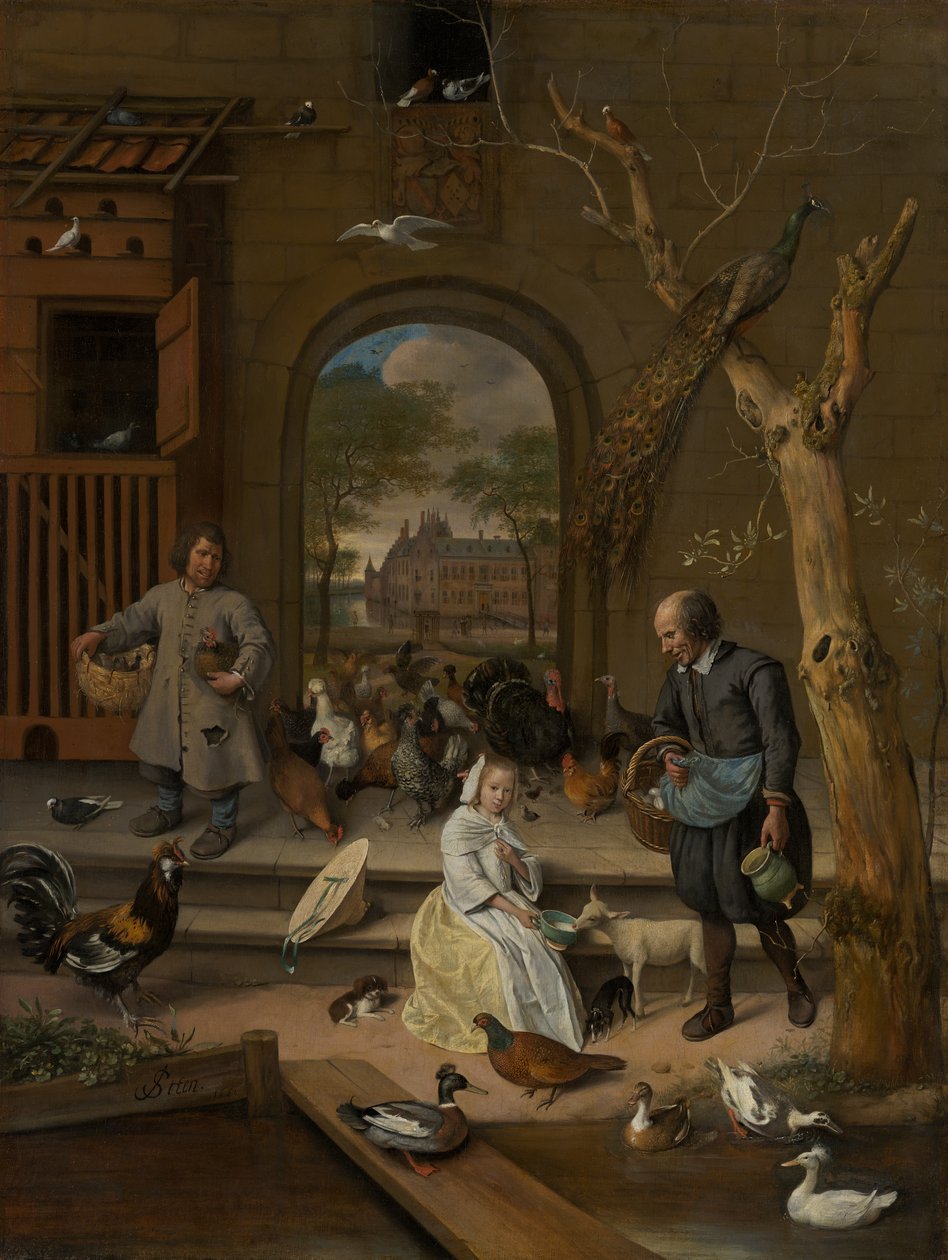 Portrait of Jacoba Maria van Wassenaer, known as The Poultry Yard, 1660 by Jan Havickszoon Steen