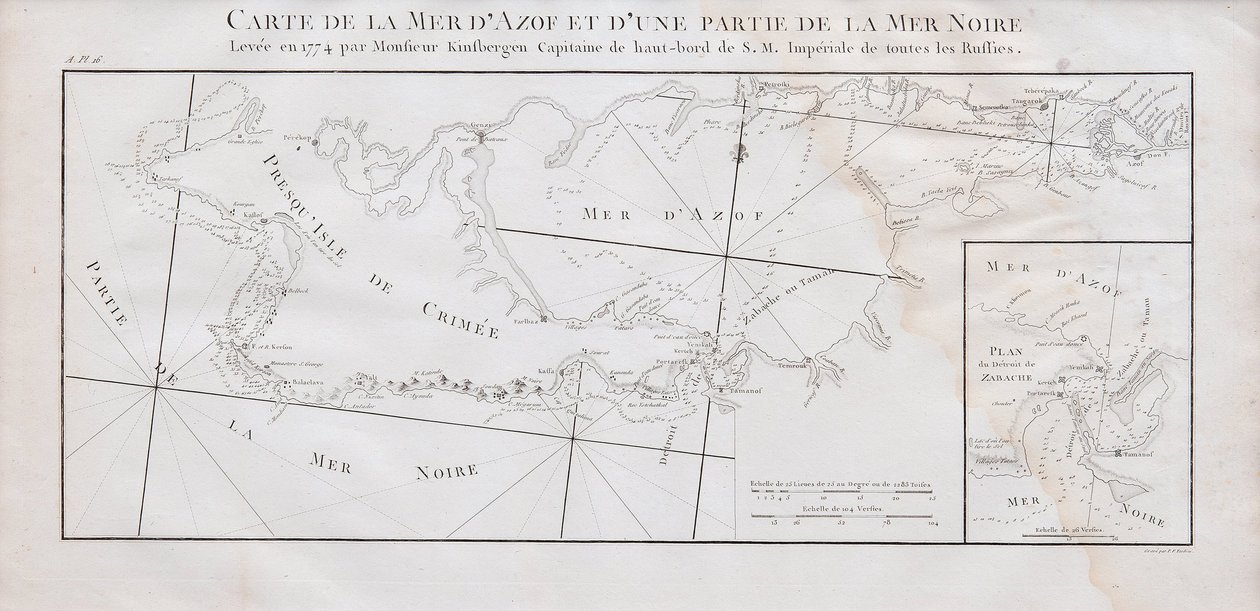Map of the Crimea and the Sea of Azov by Jan Hendrik van Kinsbergen
