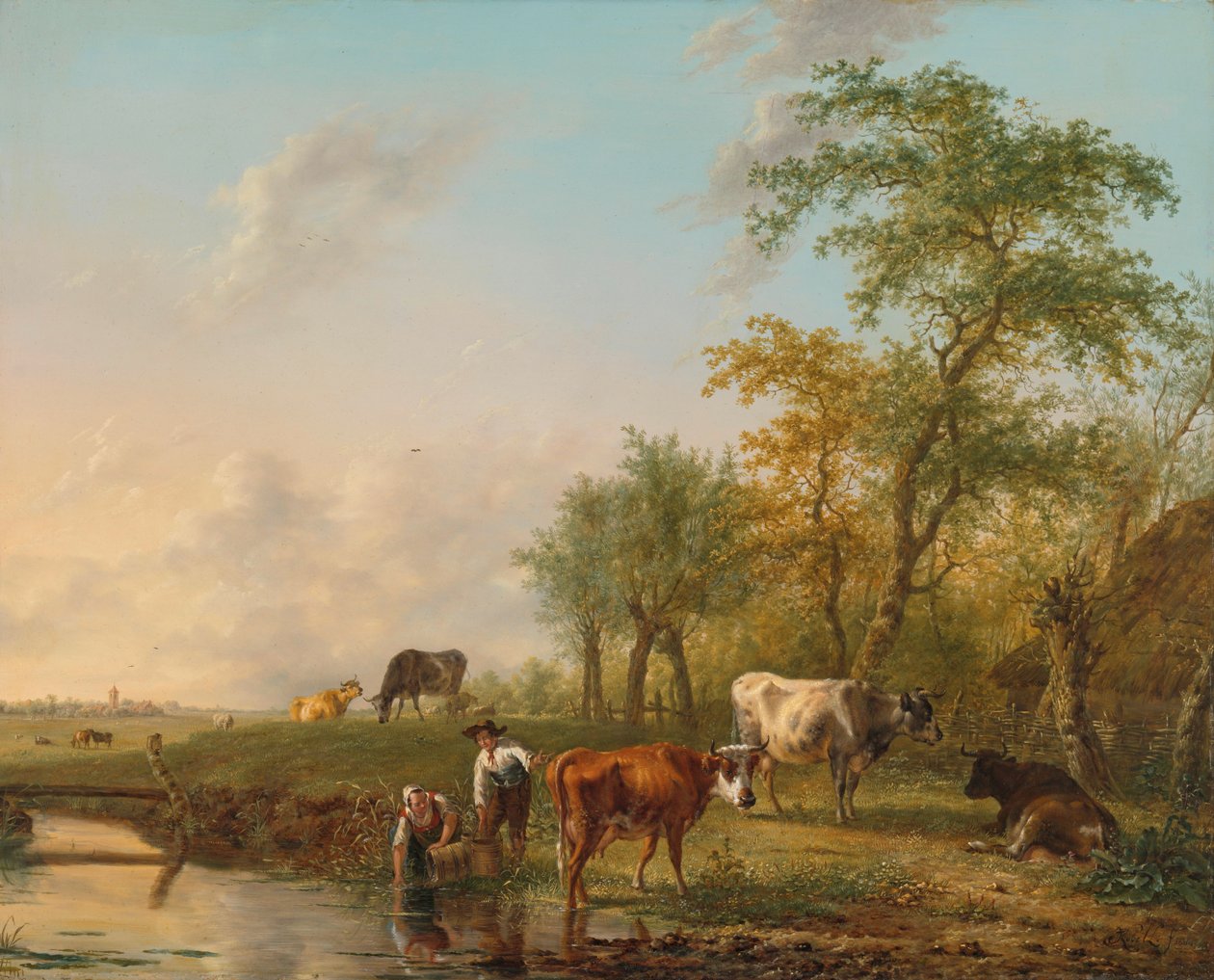 Landscape with Cattle by Jan II Kobell