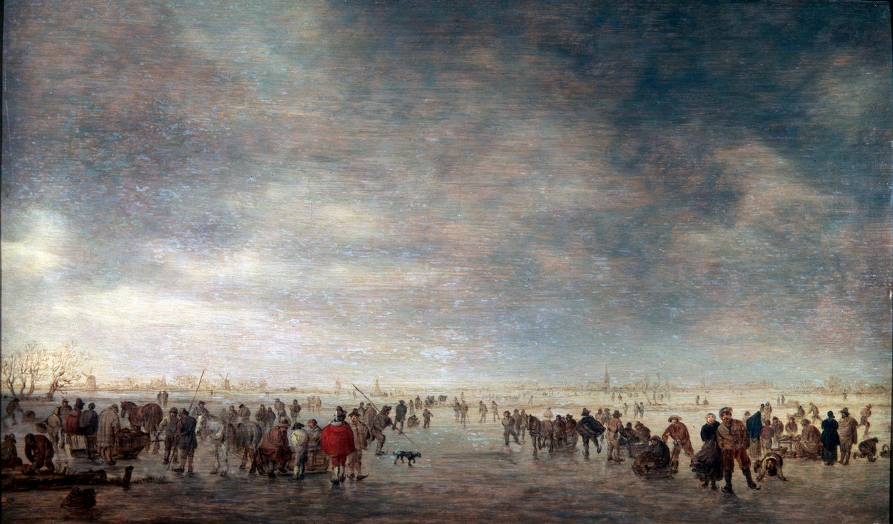 Ice Skaters, 1641 by Jan Josephsz van Goyen