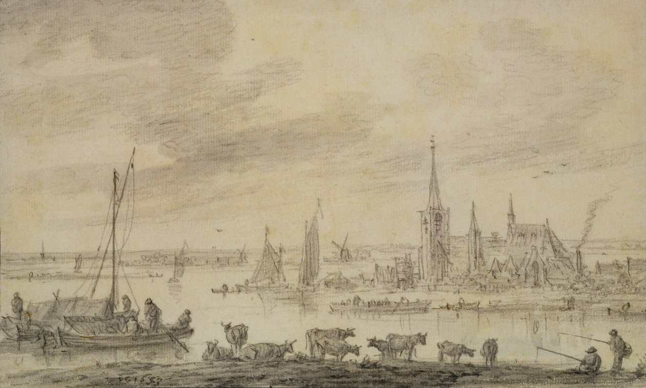 River Landscape by Jan Josephsz van Goyen