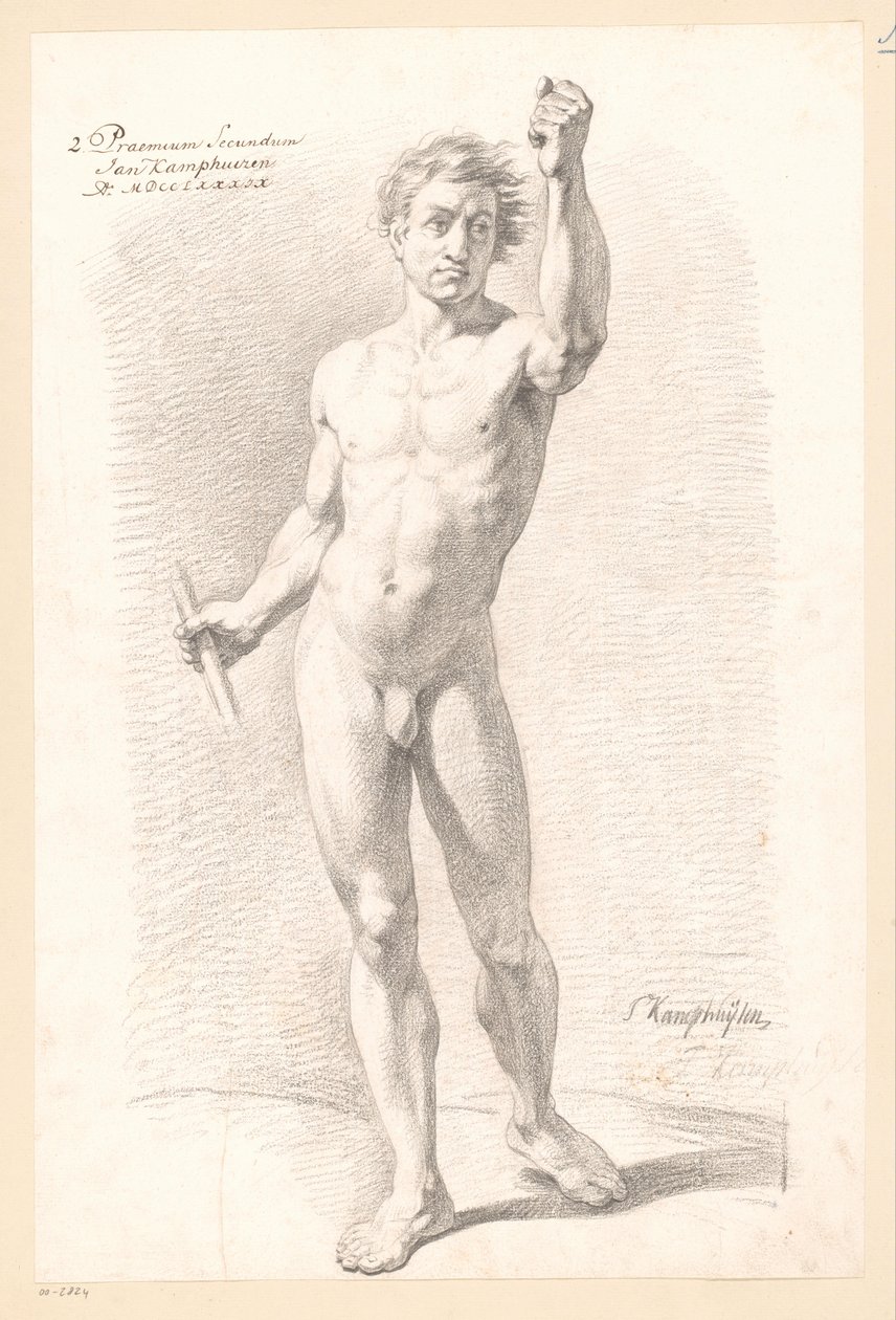 Standing Male Nude, Seen from the Front (2nd Prize 1789) by Jan Kamphuijsen
