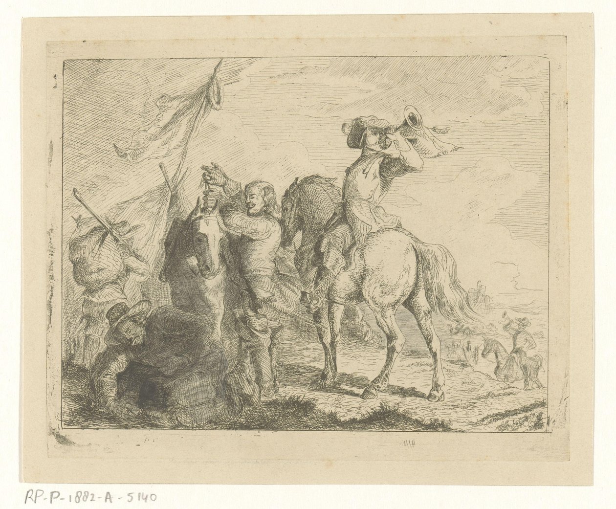 Landscape with Travelers and Riders by Jan Karel Jacob de Jonge