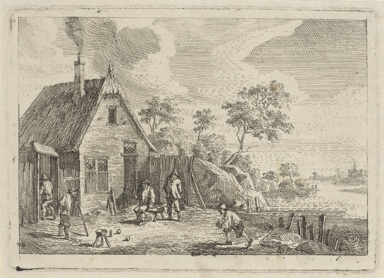 Peasants Playing Boules by Jan Lauwryn Krafft (I) (possibly)