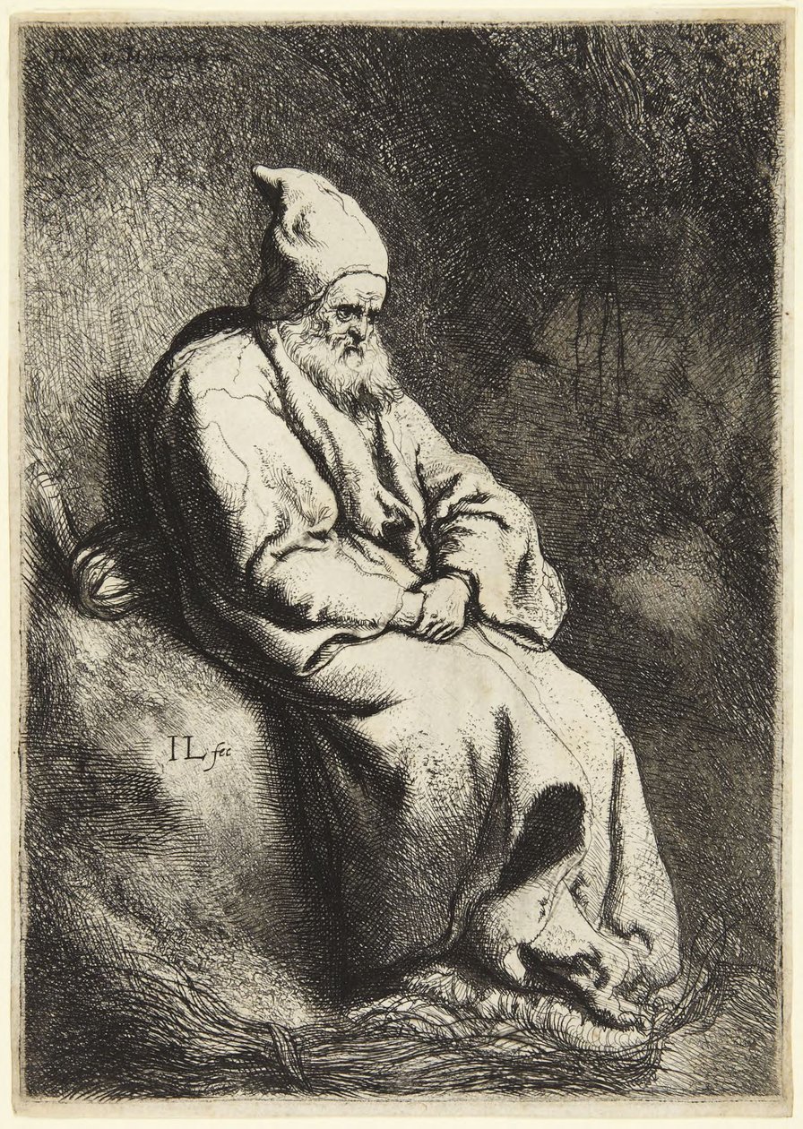 The Hermit (Bartsch 6; Hollstein 17. Between VII and VIII, unrecorded) by Jan Lievens