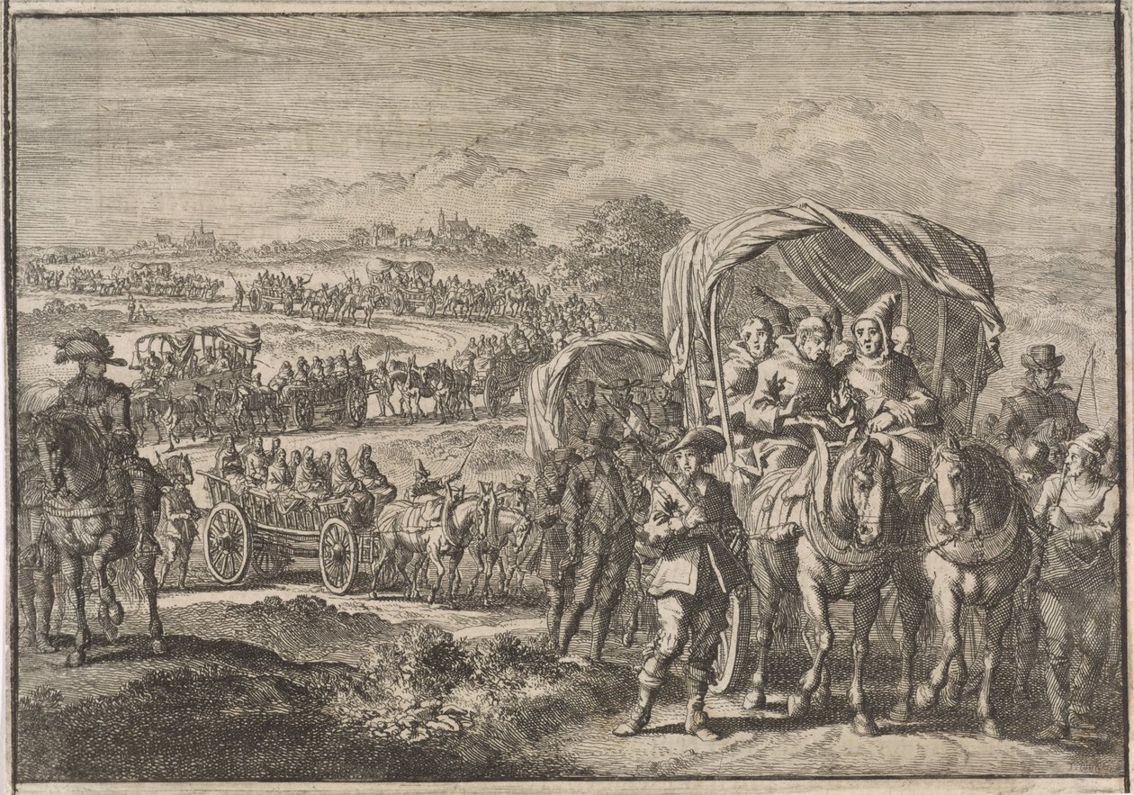 Monks from North Brabant Flee to Antwerp, 1637 by Jan Luyken (attributed to)