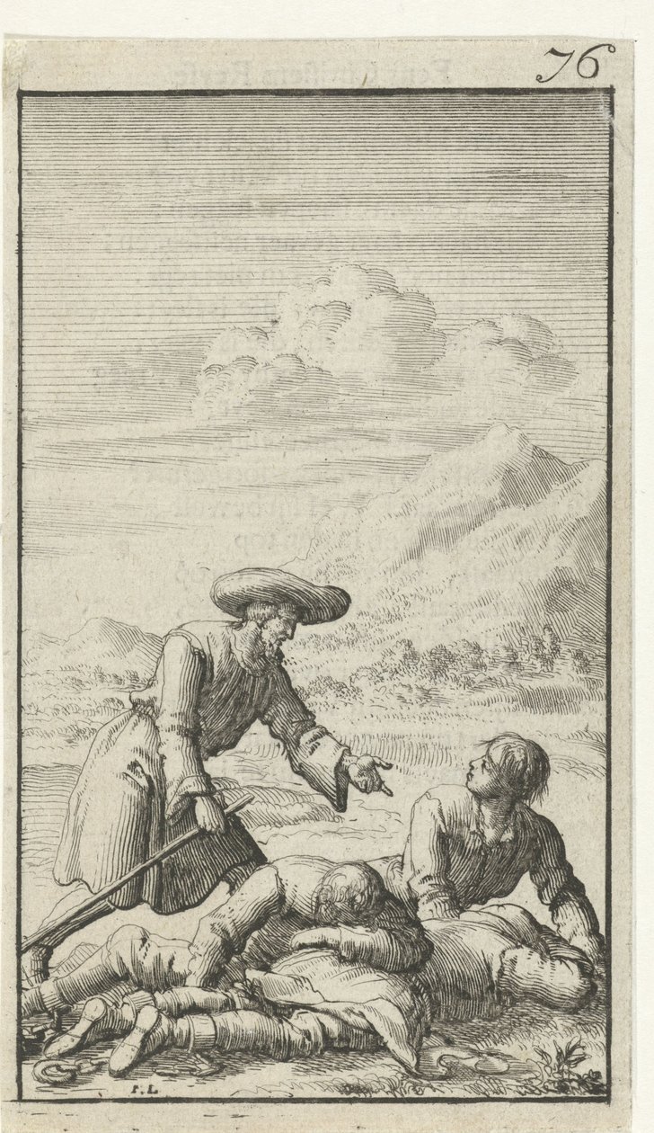 Christian Finds Simple, Sloth, and Presumption Sleeping by Jan Luyken