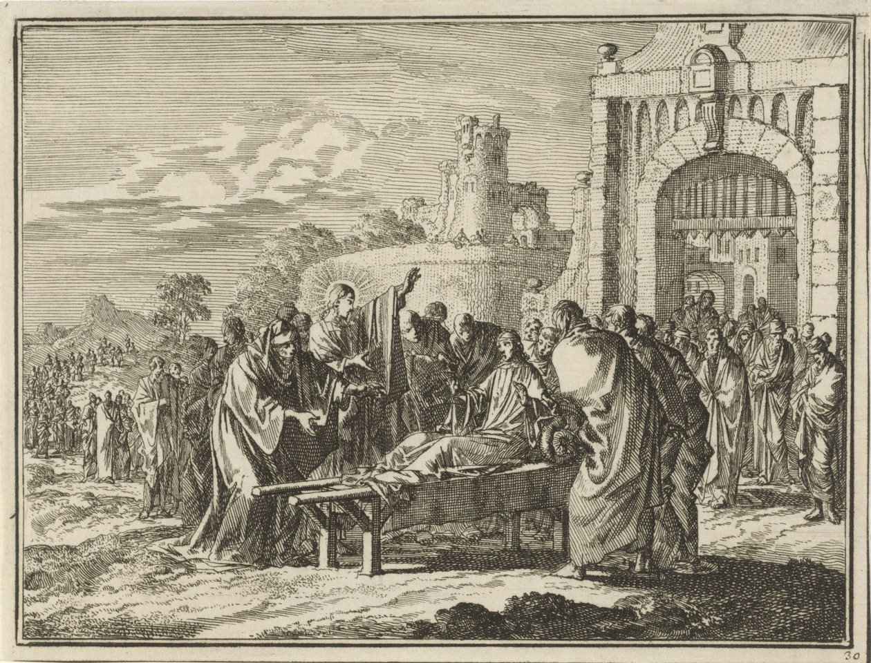 Christ Raises the Son of the Widow of Nain by Jan Luyken