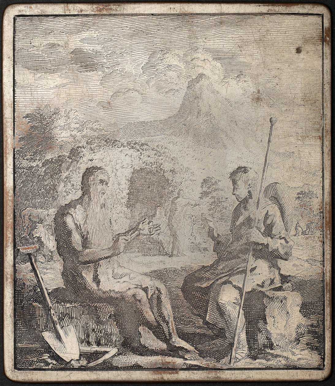 Etching Plate - Adam in Conversation with the Wandering Soul by Jan Luyken
