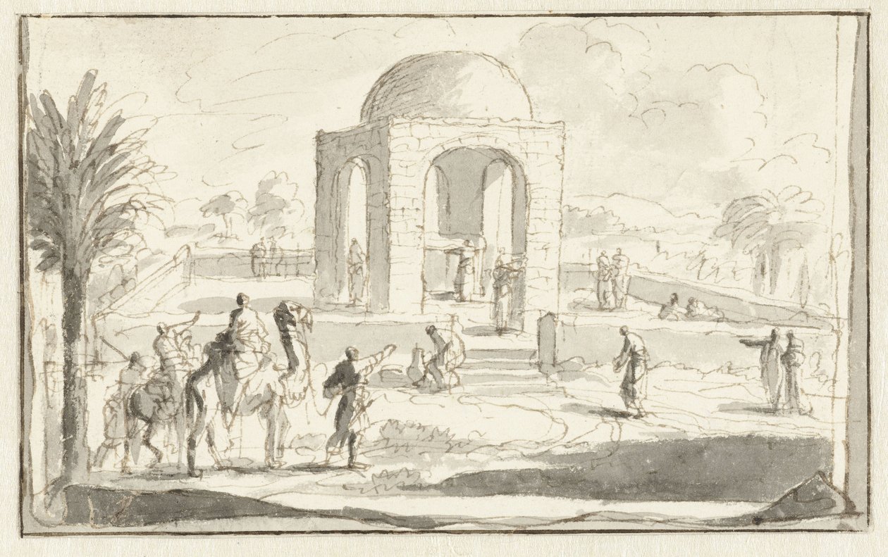 View of a Mosque or Temple in the Desert by Jan Luyken