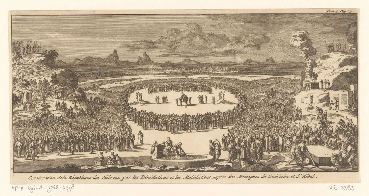 Israelites Offering Burnt and Peace Offerings on Mounts Ebal and Gerizim by Jan Luyken