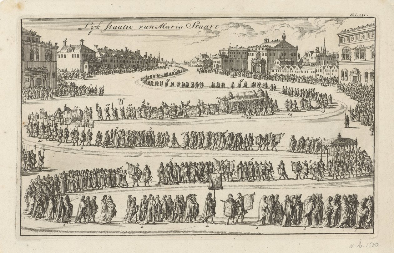 Funeral Procession of Queen Mary II Stuart, 1695 by Jan Luyken