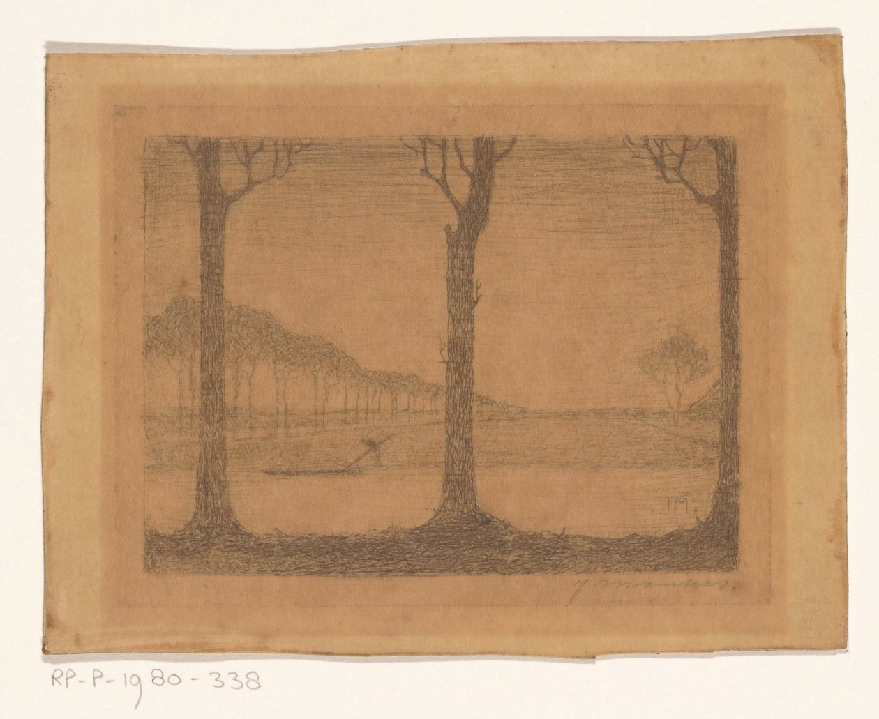 Trees Along the Canal by the Woudsterweg by Jan Mankes (signed by artist)