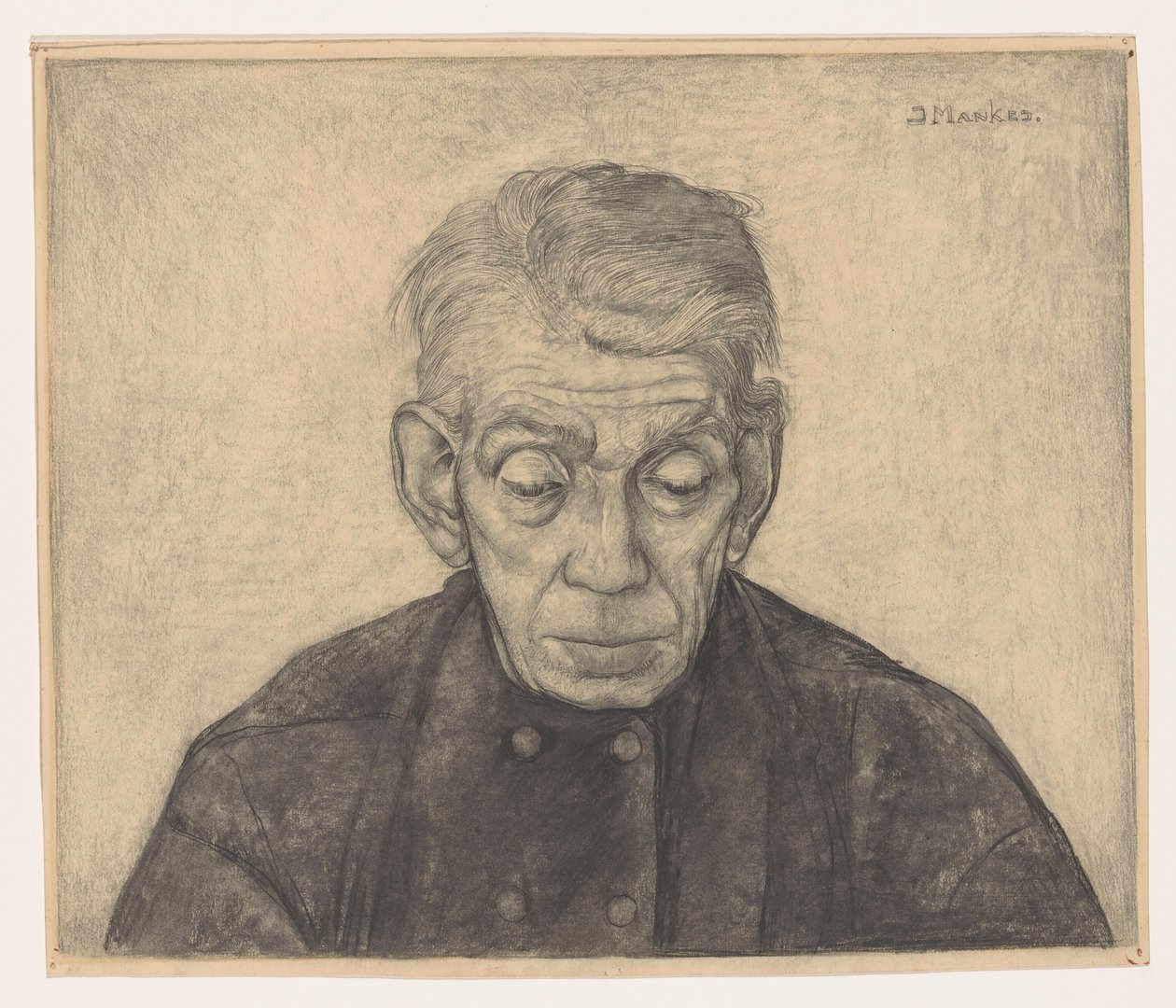 Portrait of Douwe de Groot by Jan Mankes (signed by artist)