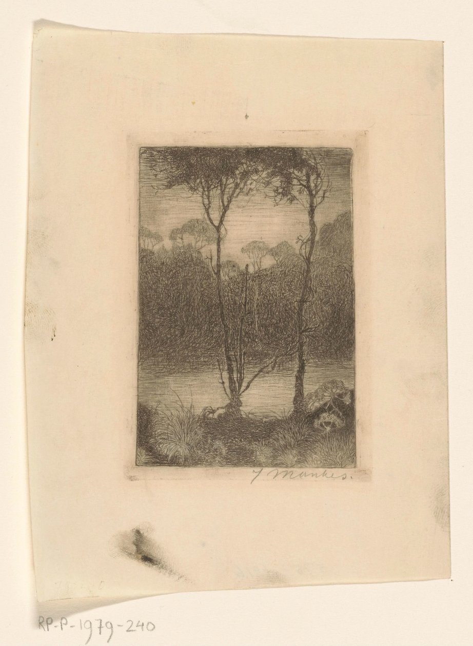 Two Trees by the Water by Jan Mankes (signed by artist)