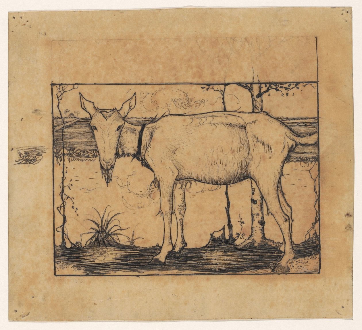 Goat by the Ditch by Jan Mankes