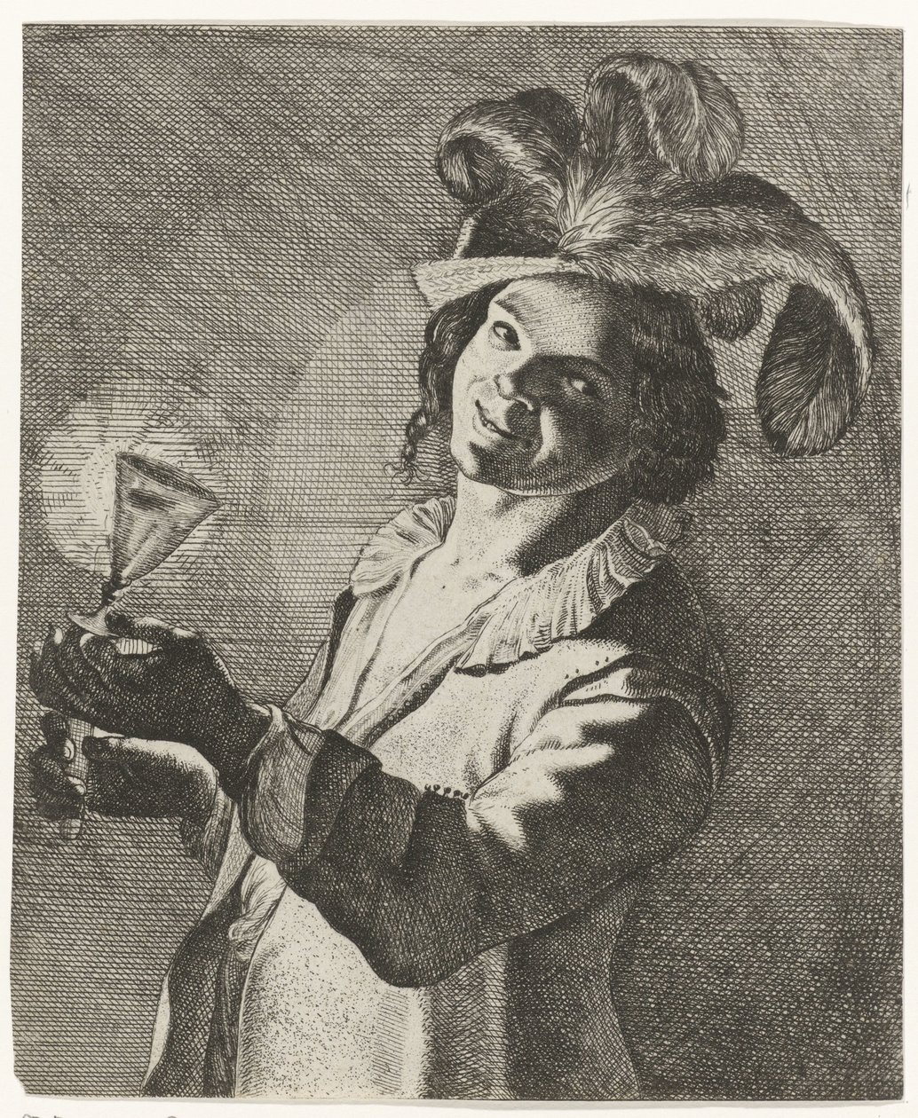 Laughing Boy with a Glass in Hand by Jan Matham (possibly)