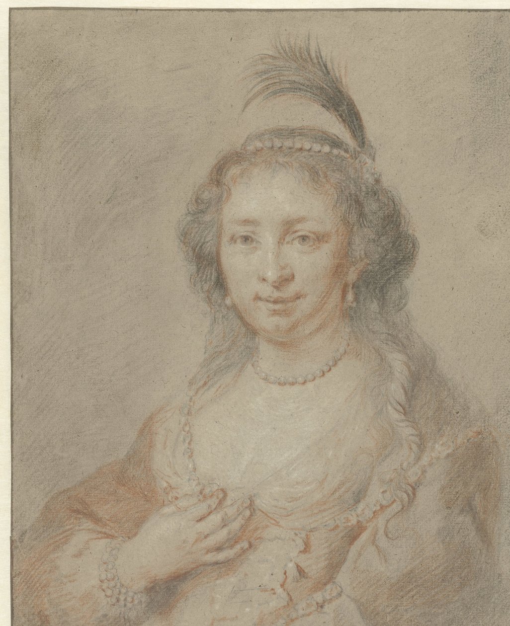 Portrait of Sara van Baerle, Wife of Philips van Dorp by Jan Maurits Quinkhard
