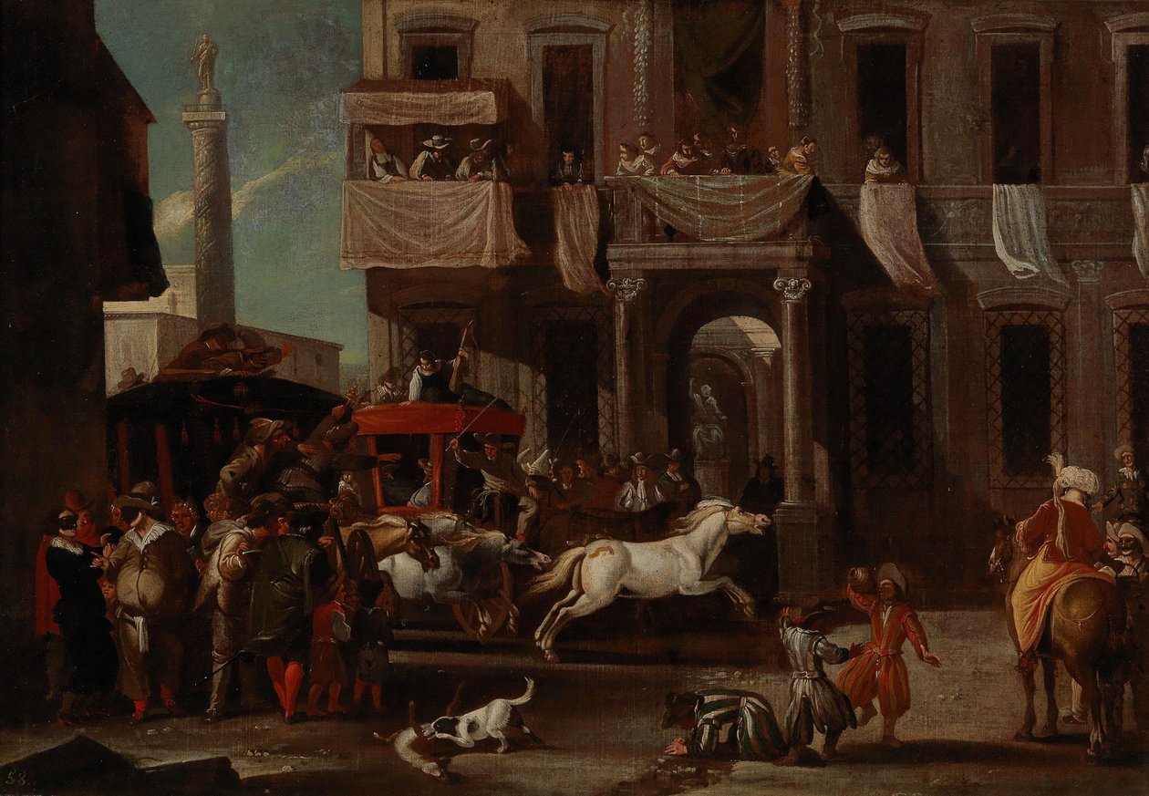 The Race of the Berber Horses in Rome by Jan Miel