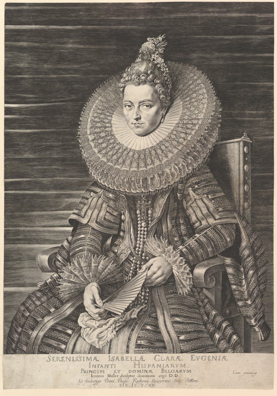 Portrait of Isabella Clara Eugenia, Governess of Southern Netherlands by Jan Muller