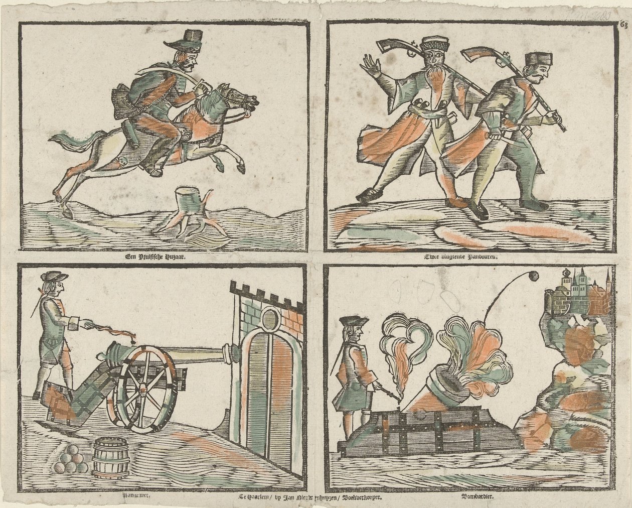 Four Scenes with Soldiers (title on object) by Jan Nieuwenhuyzen