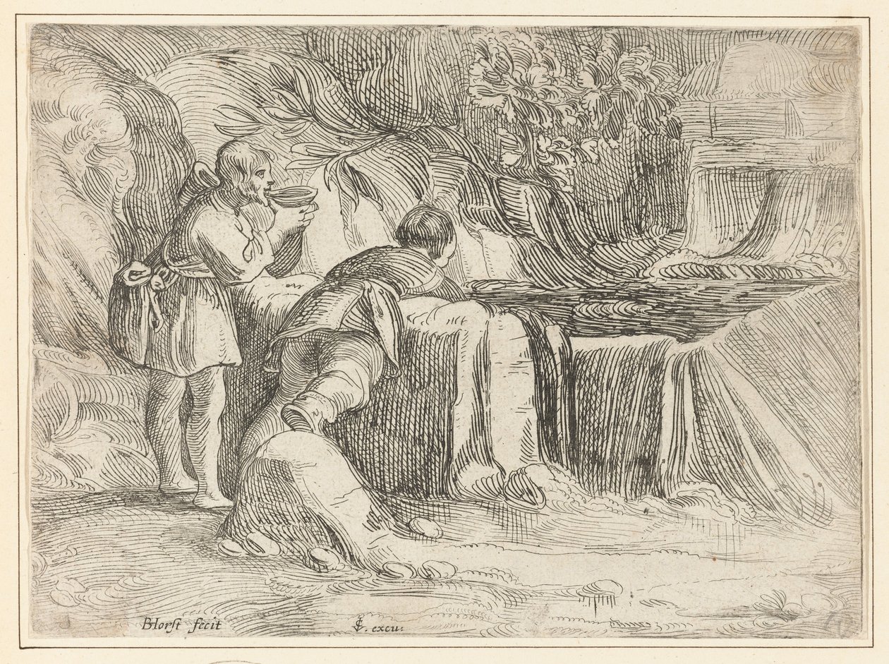 Two Men at a Well by Jan Philipsz. van Bouckhorst