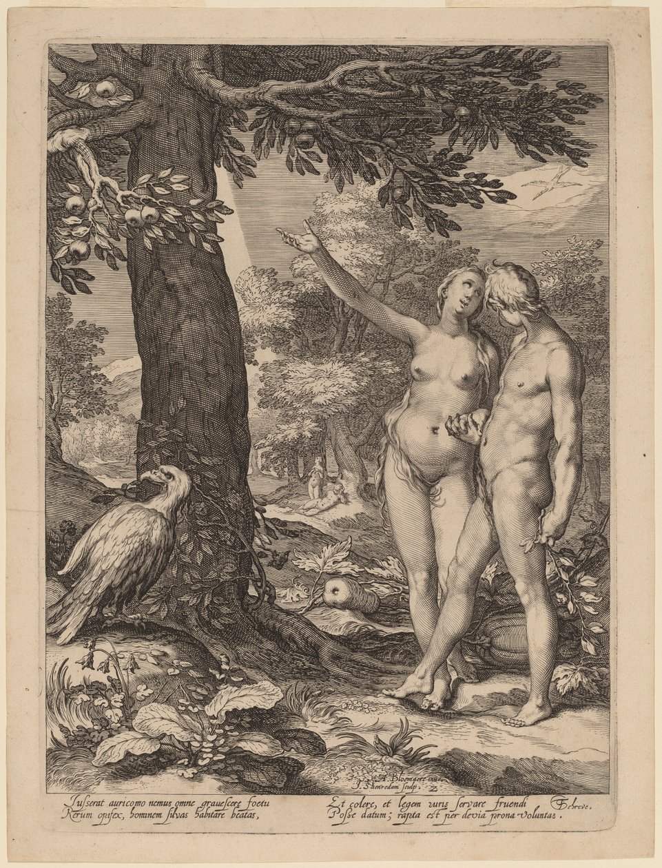 Adam and Eve Before the Tree of Knowledge by Jan Pietersz Saenredam after Abraham Bloemaert