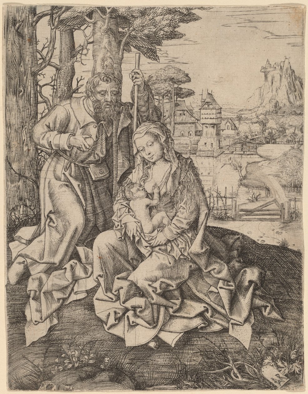 The Holy Family in a Landscape by Jan Rombouts the Elder