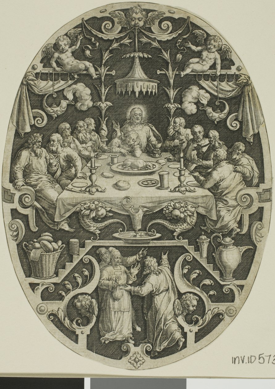 Last Supper, from Passion of Christ by Jan Sadeler I