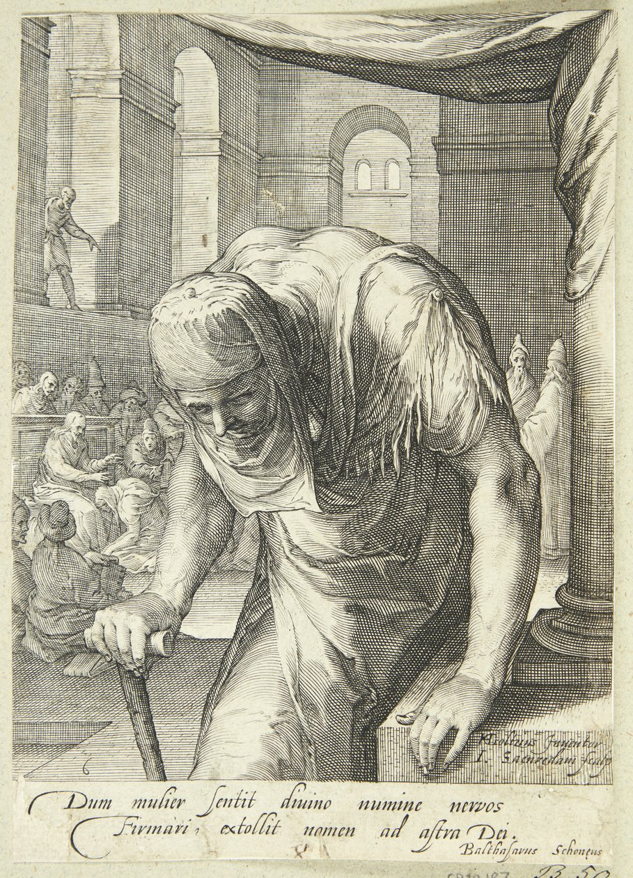 The Crippled Old Woman Healed by Jesus by Jan Saenredam