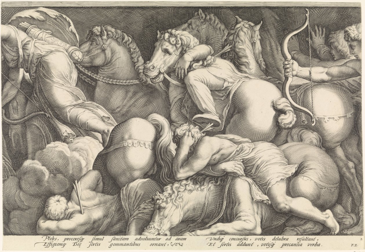 Frieze with the Punishment of Niobe (Plate 2) by Jan Saenredam