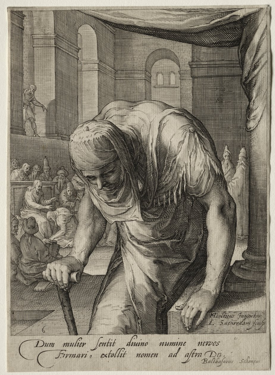 Heroines of the New Testament: The Crippled Woman Healed by Christ by Jan Saenredam