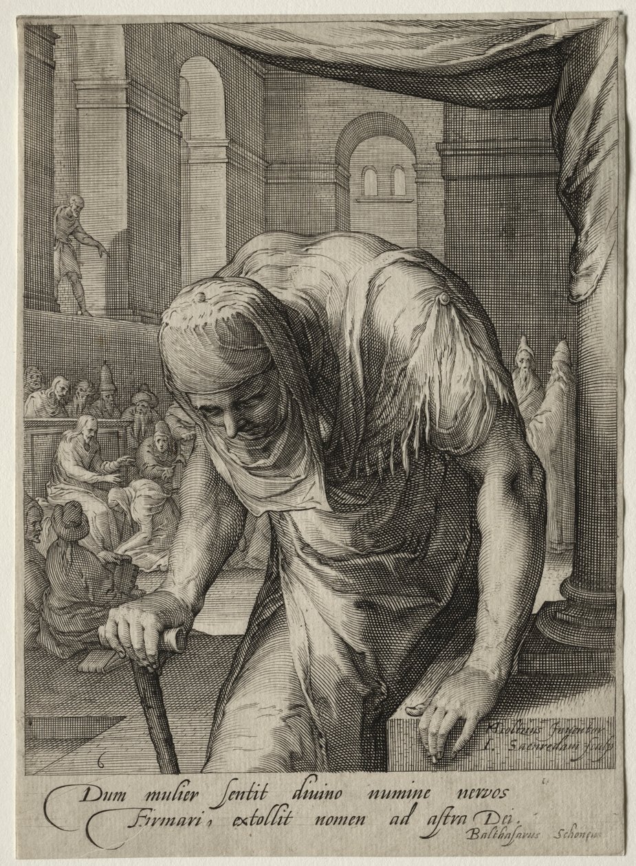 Heroines of the New Testament: The Crippled Woman Healed by Christ by Jan Saenredam
