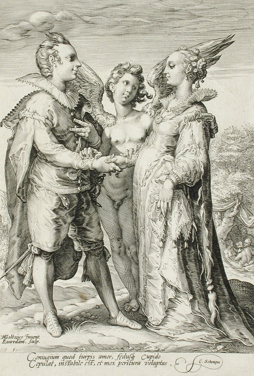 Marriage for Pleasure, Plate 1 of The Marriage Trilogy, c.1594 by Jan Saenredam