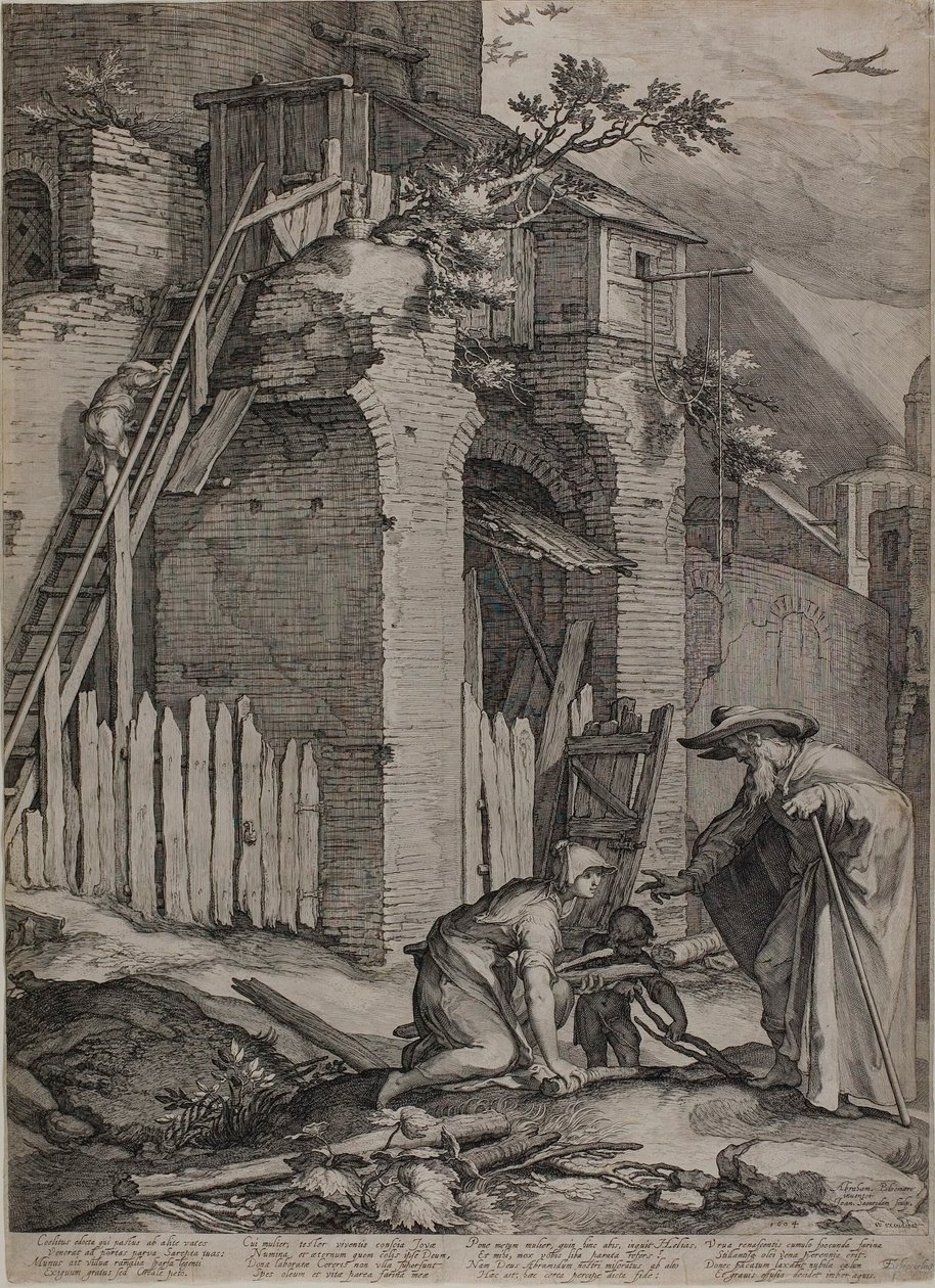 The Prophet Elijah Arriving at the House of the Widow of Sarepta by Jan Saenredam
