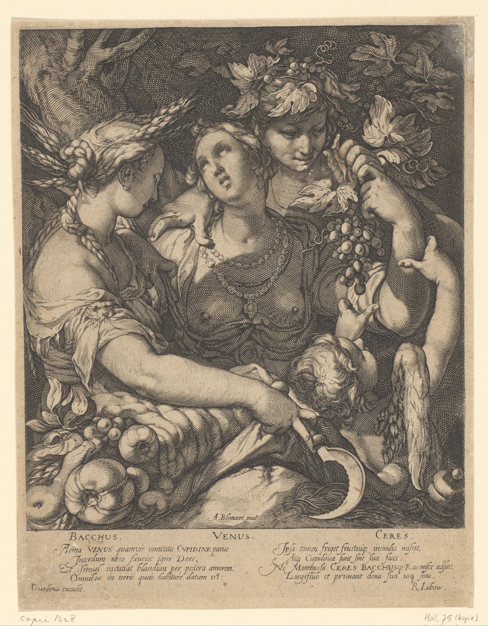 Venus, Bacchus and Ceres by Jan Saenredam
