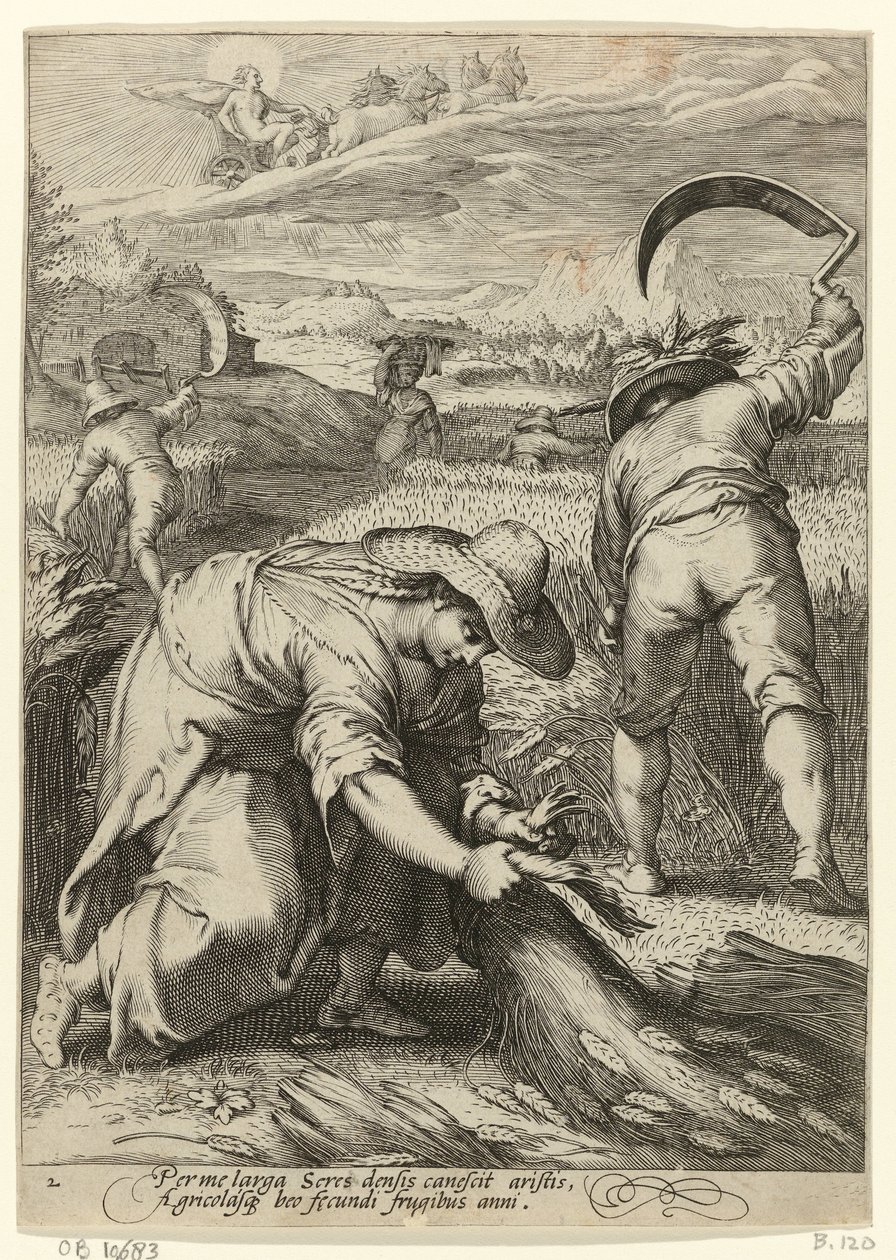 Summer (Harvesting Farmers) (Four Seasons series) by Jan Saenredam