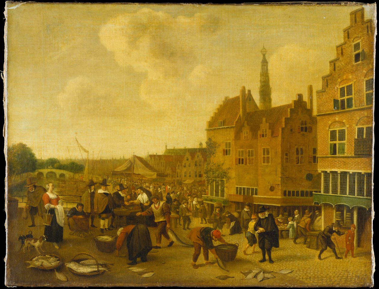 The Fish Market at Leyden by Jan Steen