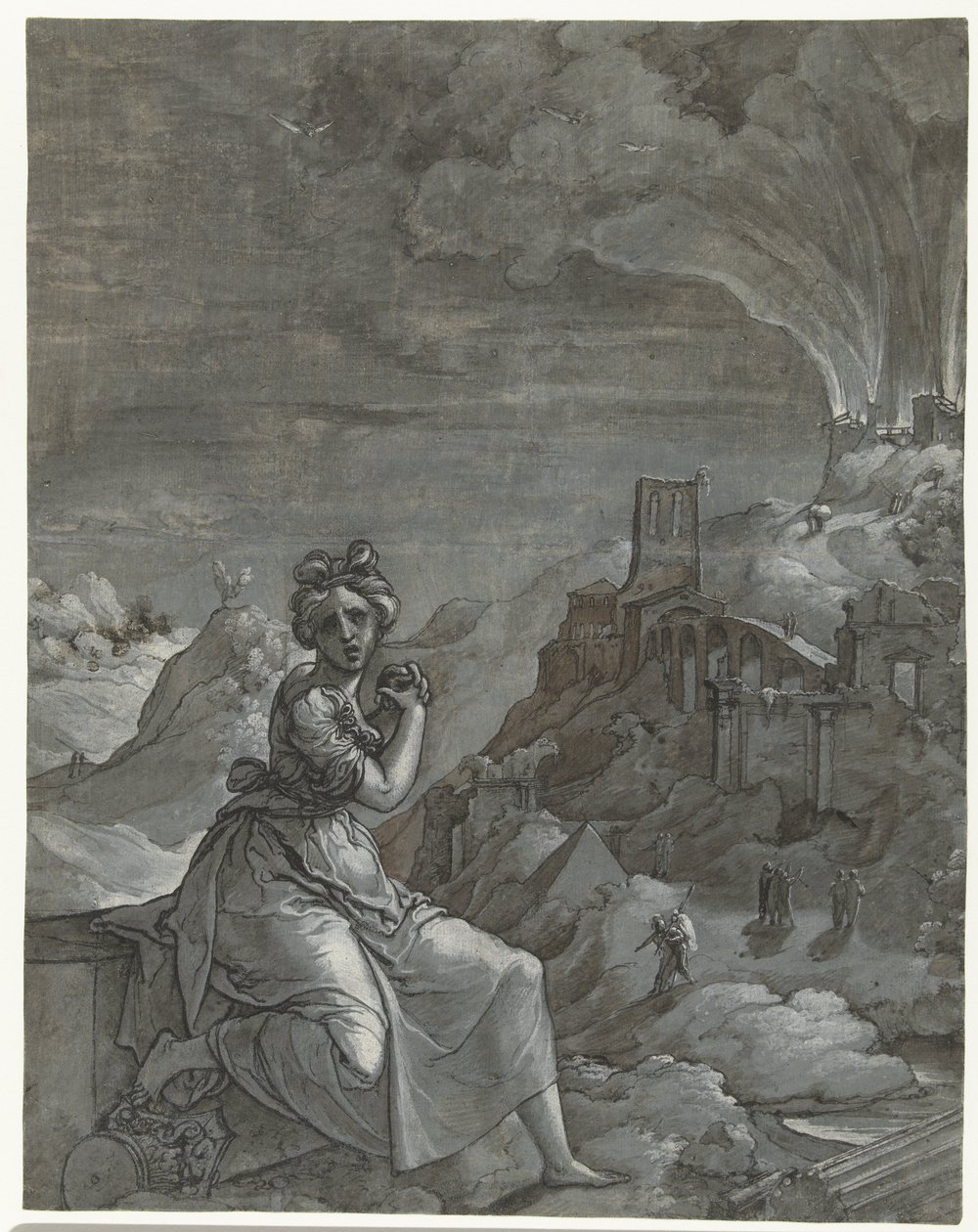 Cassandra mourns the destruction of Troy, 1550-55 by Jan Swart Van Groningen