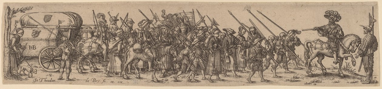 The Baggage Train with the Sergeant-Major by Jan Theodor de Bry after Barthel Beham